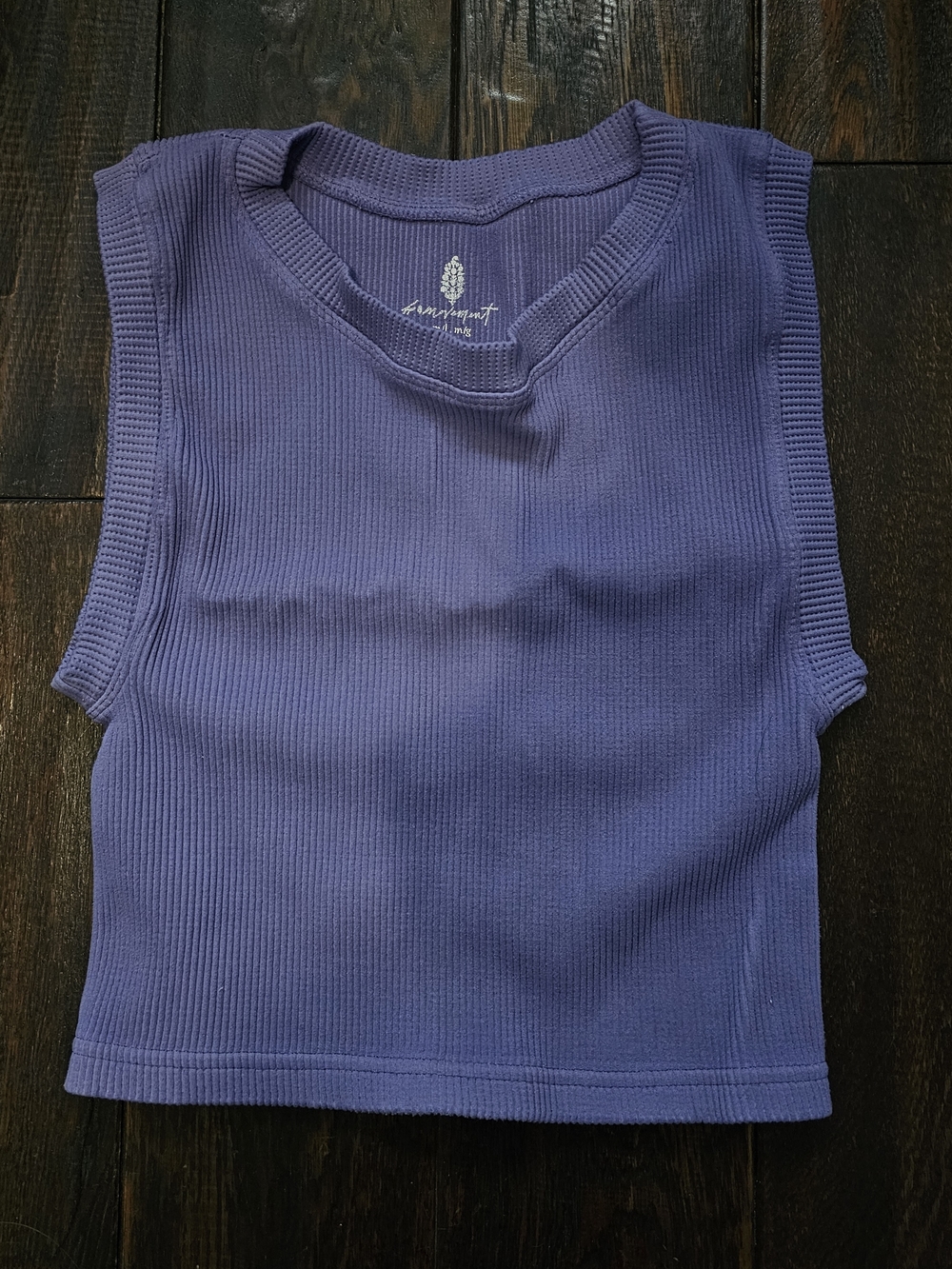 Free People Ribbed Cropped Tank Top - Purple M/L
